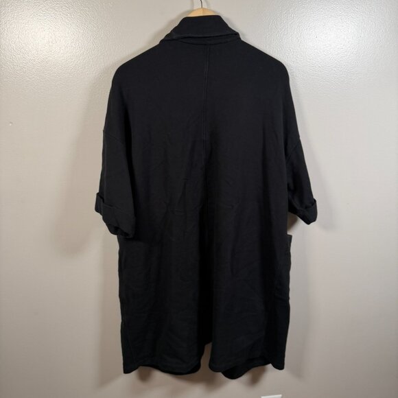 Eileen Fisher Open Front Kimono Jacket Size Large XL Black Organic Cotton - Picture 2 of 7